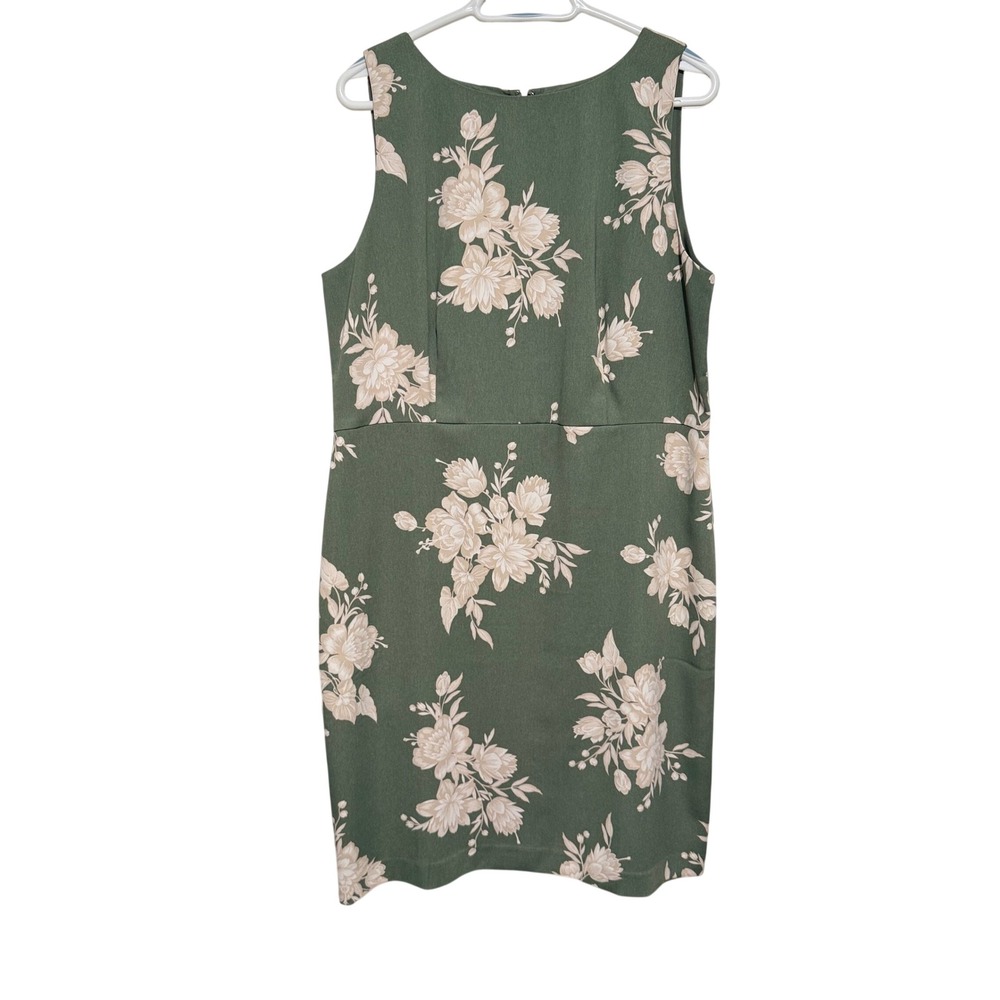 MAKE ME AN OFFER! Ann Taylor Factory Green Floral Sleeveless Sheath Dress SZ 16